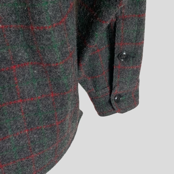 Vintage L.L. Bean Men’s Wool Plaid Cape Style Cape Style Shirt Jacket Size S - Picture 5 of 9